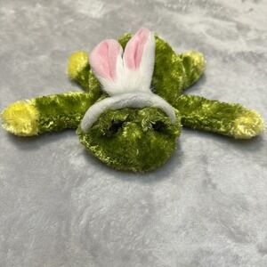 Green‎ Frog w/ Bunny Rabbit Ears Dan Dee Plush 8" Toy Stuffed Animal